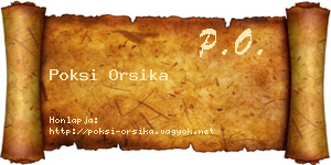 Poksi Orsika névjegykártya